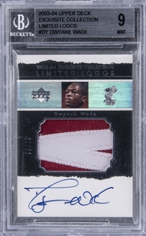 2003-04 UD "Exquisite Collection" Limited Logos #DY Dwyane Wade Signed Game Used Patch Rookie Card (#55/75) – BGS MINT 9/BGS 10
